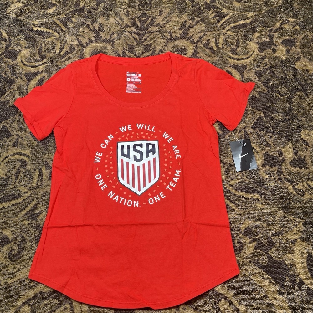 Nike Red USA Shield Short Sleeve Tee